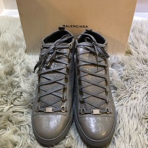Men’s Balenciaga Arena Creased Leather Sneakers
